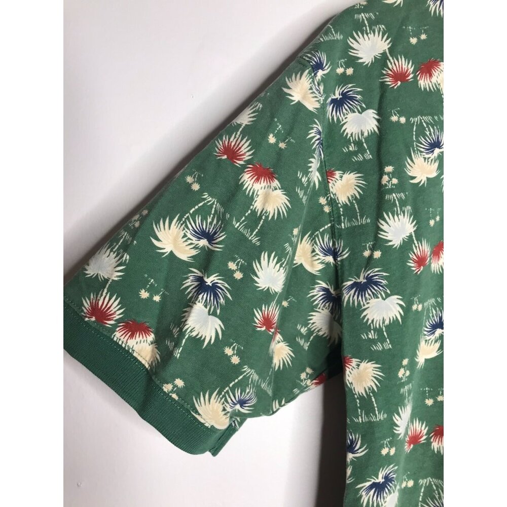 Pendleton Men's Large Palm Tree Pattern 100% Cotton Light Green Polo Shirt - Picture 3 of 9